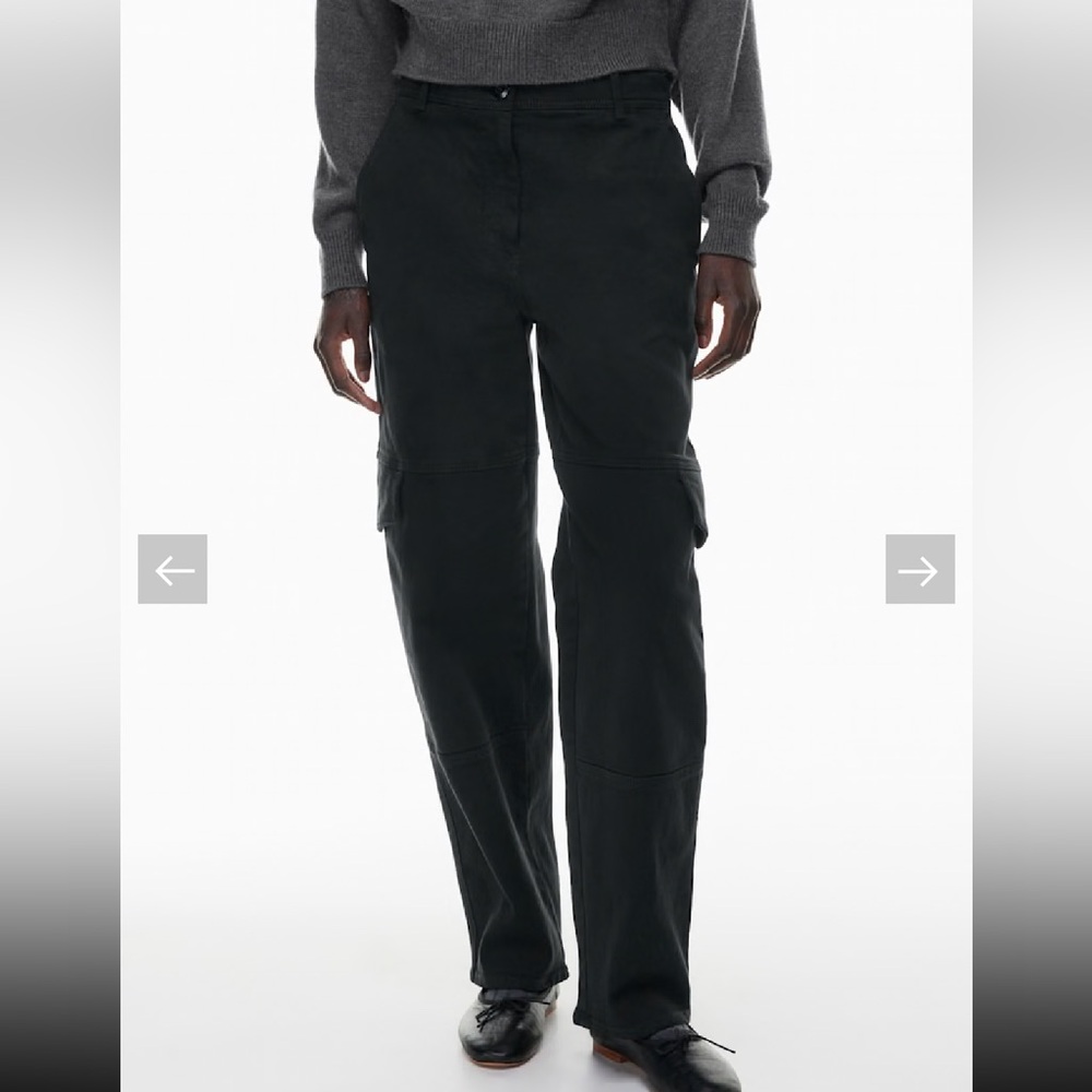 Aritzia Wilfred Maeve Black Cargo Pants with Straight Leg